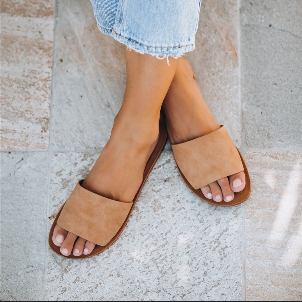 Sunburst Microsuede Slide Sandal